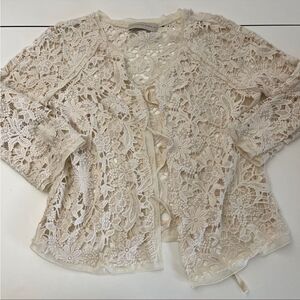 Purification Garcia sheer open front tie cardigan 40